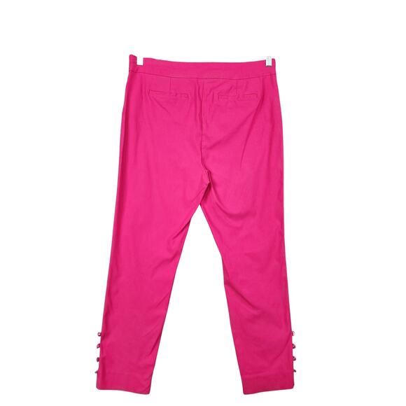 Chicos Womens So Slimming Brigitte Button Hem Ankle Pants Size 12R Hot Pink - Picture 5 of 14